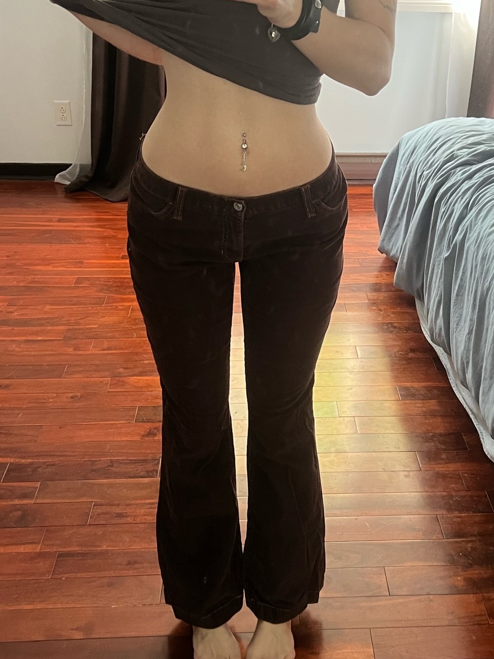 y2k low rise flare pants